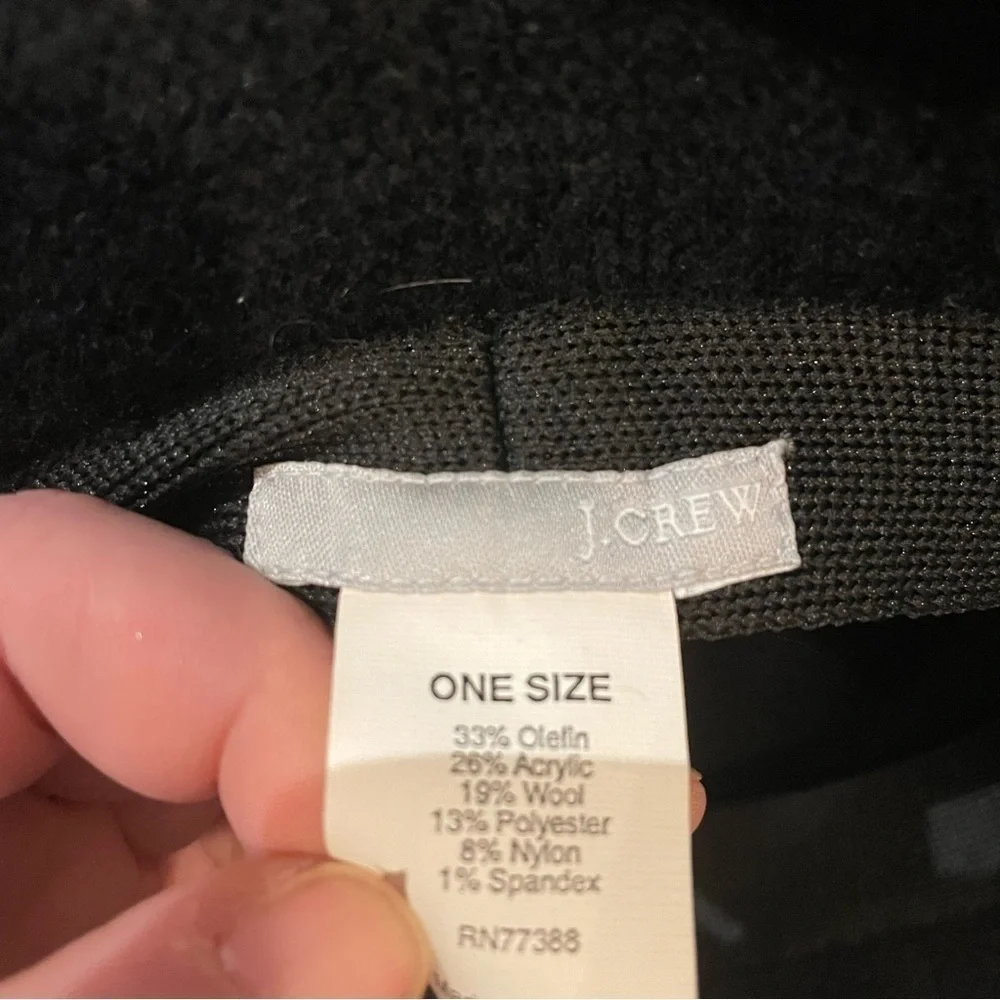 J Crew Wool Blend Black Winter Hat